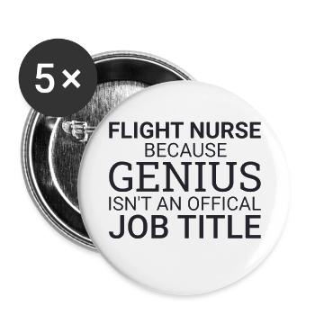 Flight Nurse Genius Luftrettung - Buttons groß 56 mm (5er Pack) - Weiß - Vorne
