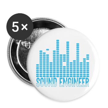 Conception d’ondes d’ingénieur du son - Lot de 5 grands badges (56 mm) - blanc - Devant