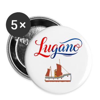 Lugano T-Shirt für Segelfans - Buttons groß 56 mm (5er Pack) - Weiß - Vorne