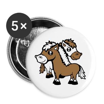 2 Horses Man Woman Lovers Friends Love Team - Buttons large 2.2''/56 mm (5-pack) - white - Front
