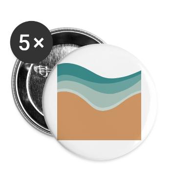 Minimaler Strand - Buttons groß 56 mm (5er Pack) - Weiß - Vorne