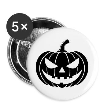 citrouille horreur illustration - Lot de 5 grands badges (56 mm) - blanc - Devant
