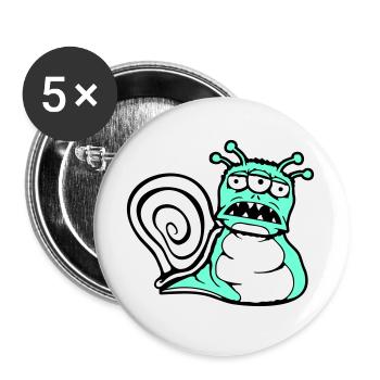 snail alien monster Halloween extraterrestrial - Buttons large 2.2''/56 mm (5-pack) - white - Front