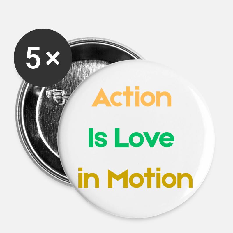 Action_Is_Love_in_Motion - Buttons large 2.2''/56 mm (5-pack) - white