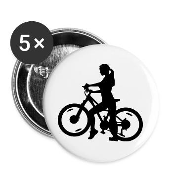 Cyclist - Buttons large 2.2''/56 mm (5-pack) - white - Front