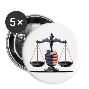 Justice Scales Illustration - Buttons large 2.2''/56 mm (5-pack) - white - Front