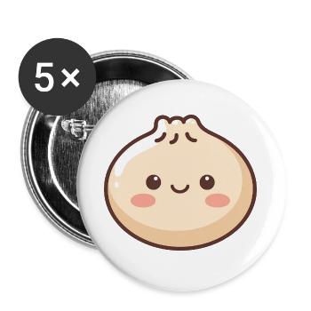 Cute Dumpling Kawaii Food Lover - Buttons large 2.2''/56 mm (5-pack) - white - Front