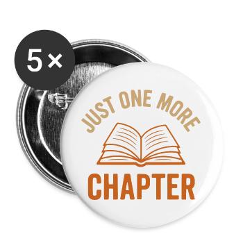 Buch-Illustration mit inspirierender Botschaft - Buttons groß 56 mm (5er Pack) - Weiß - Vorne