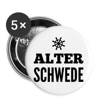 Alter Schwede Fun Design - Buttons groß 56 mm (5er Pack) - Weiß - Vorne