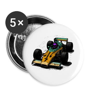 Retro Formula Design in Vibrant Colors - Buttons large 2.2''/56 mm (5-pack) - white - Front