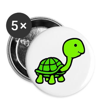Turtle long neck smiling happy funny - Buttons large 2.2''/56 mm (5-pack) - white - Front