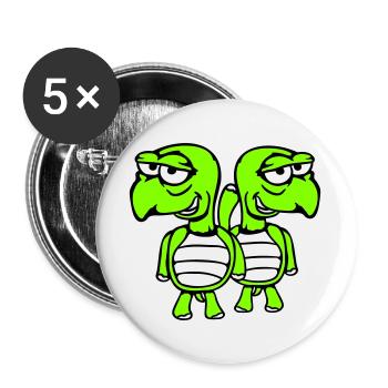 2 turtles friends funny silly embarrassing team - Buttons large 2.2''/56 mm (5-pack) - white - Front