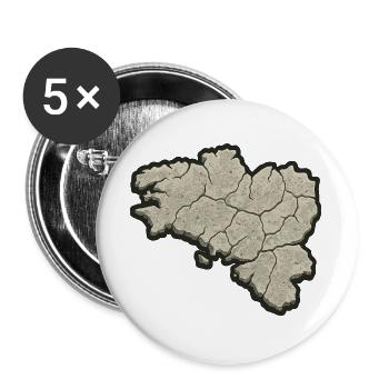 Brittany Pierre Map – Breton Identity & Pride - Buttons large 2.2''/56 mm (5-pack) - white - Front