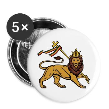 Lion de Juda - Lot de 5 grands badges (56 mm) - blanc - Devant