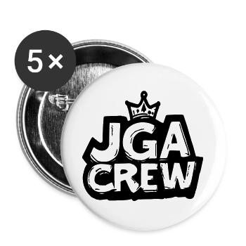 Jga Crew Junggesellenabschied - Buttons groß 56 mm (5er Pack) - Weiß - Vorne