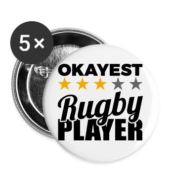Joueur de rugby - Lot de 5 grands badges (56 mm) - blanc - Devant