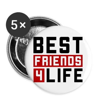 Best Friends Saying Friendship - Buttons large 2.2''/56 mm (5-pack) - white - Front