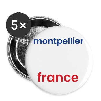 Montpellier Souvenir Frankreich Illustration - Buttons groß 56 mm (5er Pack) - Weiß - Vorne