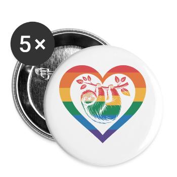 Sloth - Buttons large 2.2''/56 mm (5-pack) - white - Front