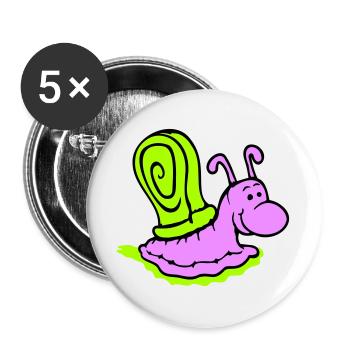 Snail Slime Trail Cute Cute Happy Cool - Buttons large 2.2''/56 mm (5-pack) - white - Front