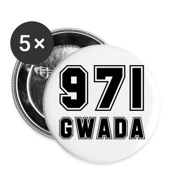 GWADA 971 - Buttons groß 56 mm (5er Pack) - Weiß - Vorne