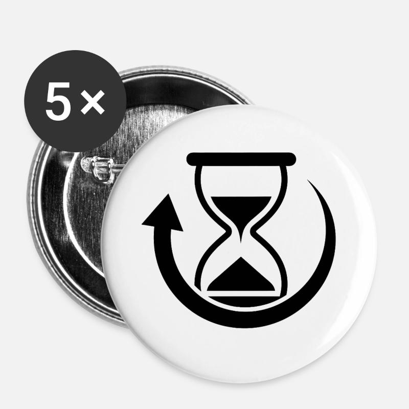 Time rotation graphics - Buttons large 2.2''/56 mm (5-pack) - white