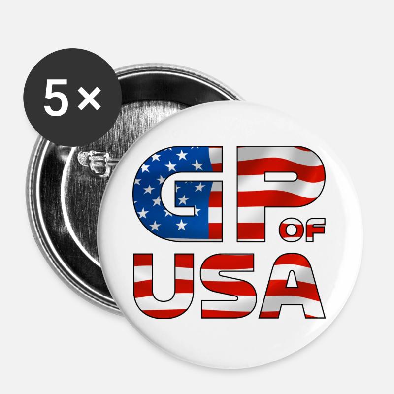 usa_gp - Buttons large 2.2''/56 mm (5-pack) - white