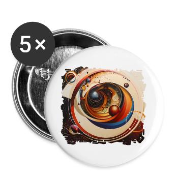 Vortex Raumring Kosmos - Buttons groß 56 mm (5er Pack) - Weiß - Vorne