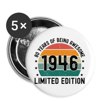 80 ans d’être génial 1946 Édition limitée - Lot de 5 grands badges (56 mm) - blanc - Devant