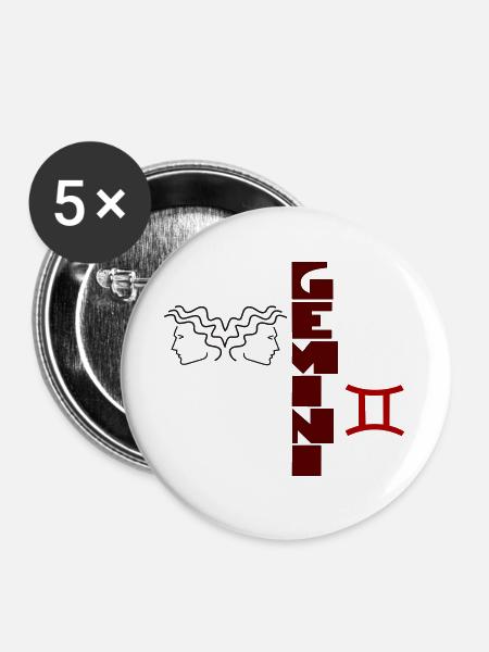 Gemini Design von Cean - Buttons groß 56 mm (5er Pack) - Weiß