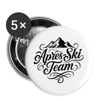 Apres Ski Team Berge - Buttons groß 56 mm (5er Pack) - Weiß - Vorne