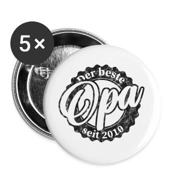 Der Beste Opa seit 2010 - Buttons groß 56 mm (5er Pack) - Weiß - Vorne