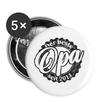 Der Beste Opa seit 2011 - Buttons groß 56 mm (5er Pack) - Weiß - Vorne