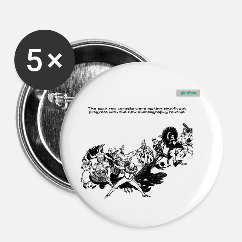 BACK ROW PARODY design 001 - Buttons large 2.2''/56 mm (5-pack) - white