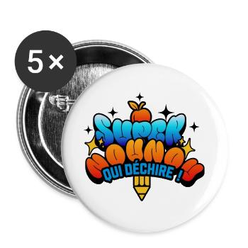 Super nounou qui déchire - Lot de 5 grands badges (56 mm) - blanc - Devant