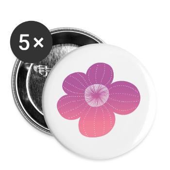 Boho flower - Buttons large 2.2''/56 mm (5-pack) - white - Front