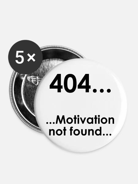 Unispruch "Error404" Student Geschenk, Studenten - Buttons groß 56 mm (5er Pack) - Weiß