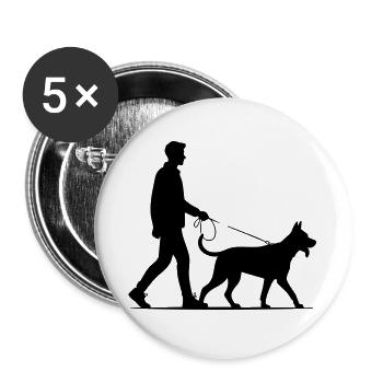 Dog - Buttons large 2.2''/56 mm (5-pack) - white - Front