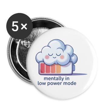 Digital Humor – Mentally in Low Power Mode - Buttons large 2.2''/56 mm (5-pack) - white - Front