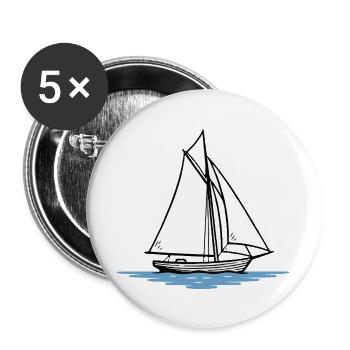 Minimalist Sailboat Silhouette - Buttons large 2.2''/56 mm (5-pack) - white - Front