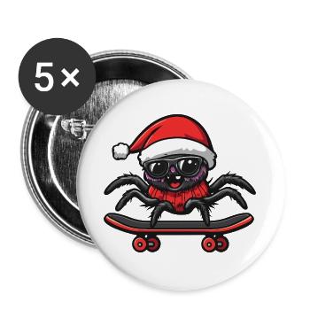 Tarantula Weihnachten Lustig - Buttons groß 56 mm (5er Pack) - Weiß - Vorne
