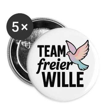 Team Freedom Dove Gradient - Buttons large 2.2''/56 mm (5-pack) - white - Front