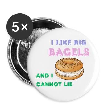Big Bagels Funny Breakfast Shirt - Buttons large 2.2''/56 mm (5-pack) - white - Front