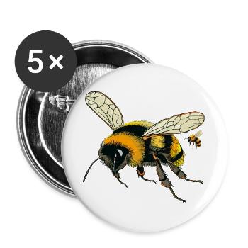 HUMMELN - Buttons groß 56 mm (5er Pack) - Weiß - Vorne