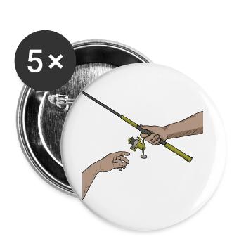 Fishing Dad Shirt – Funny and Proud Fisherman - Buttons large 2.2''/56 mm (5-pack) - white - Front