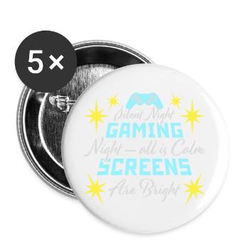 Silent Night Gaming Night All Calm Screens Bright - Buttons groß 56 mm (5er Pack) - Weiß - Vorne
