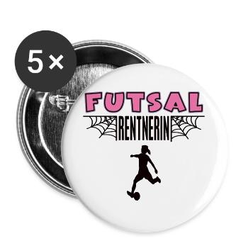 Futsal Rentnerin Futsalerin Rente Ruhestand - Buttons groß 56 mm (5er Pack) - Weiß - Vorne