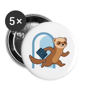Ferret sprint through archway - Buttons large 2.2''/56 mm (5-pack) - white - Front