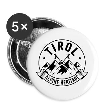 Tirol - Souvenir Design - Buttons large 2.2''/56 mm (5-pack) - white - Front