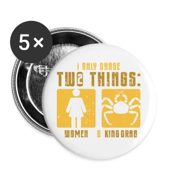 Alaska King Crab - Buttons large 2.2''/56 mm (5-pack) - white - Front